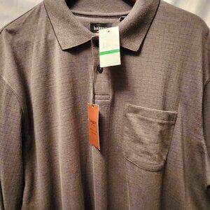NWT Men Shirt Long Sleeves Top Button closure Haggar Black Green Brown S M L
